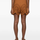 Shorts dune in broderie-anglaise con cintura in marrone Charo ruiz ibiza 1989 - donna 