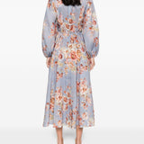 Abito midi a fiori Awaken Billow in blu Zimmermann - donna 