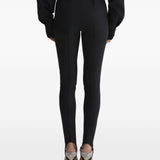 Leggings a vita alta con staffe in nero Mugler - donna 
