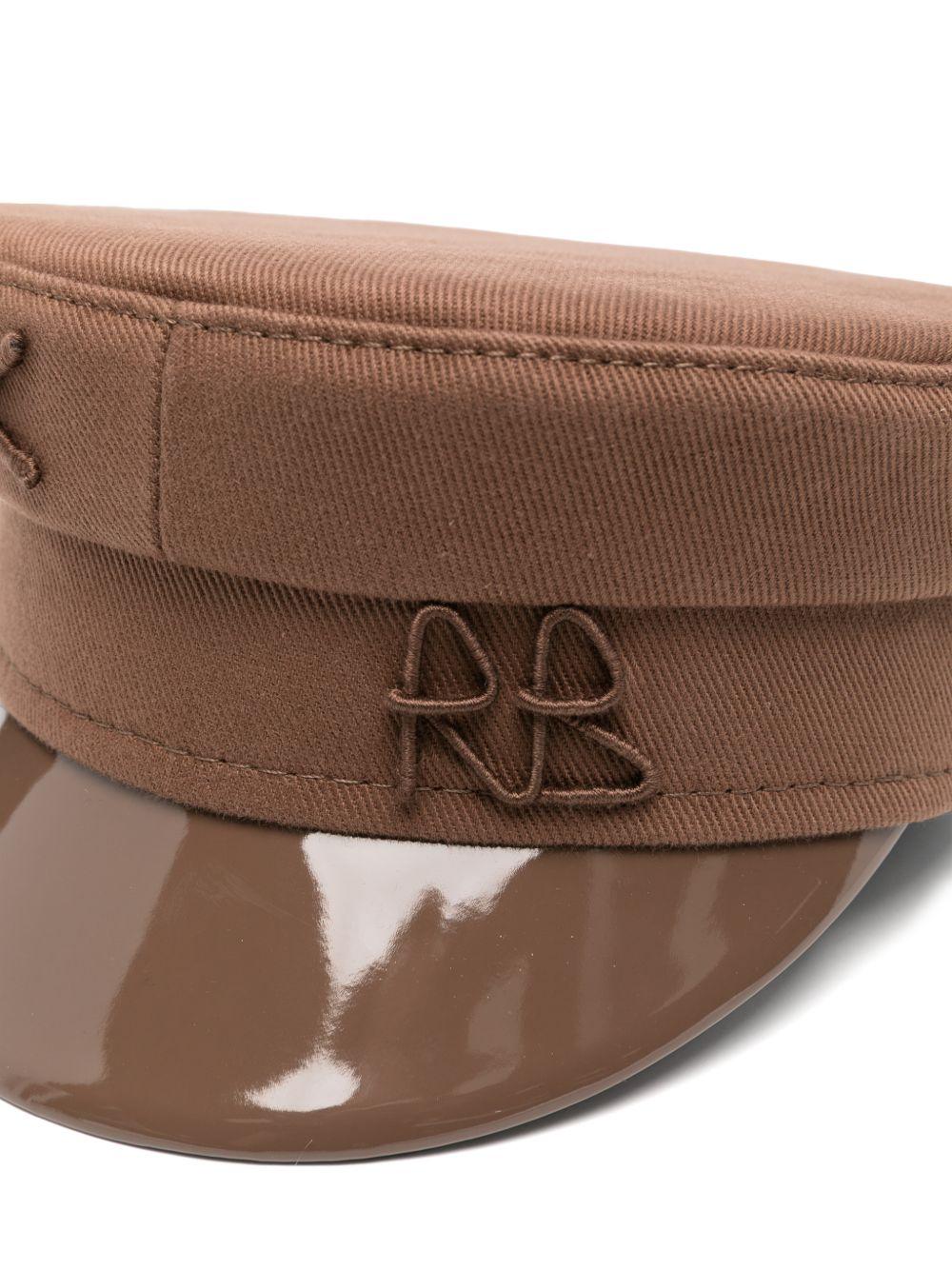 Cappello baker boy con logo ricamato in marrone Ruslan baginskiy - donna 