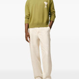 Maglione girocollo in verde Ami paris - uomo 