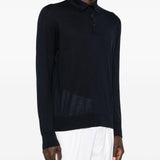 Polo a maniche lunghe in blu Brunello cucinelli - uomo 