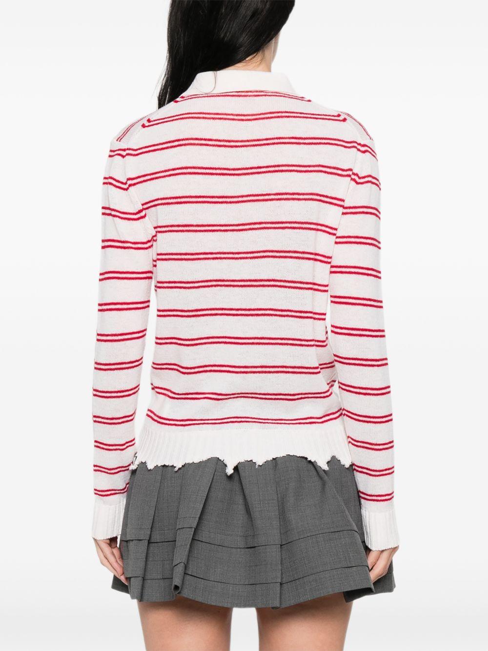 Polo a righe in bianco e rosso Shushu/tong - donna 