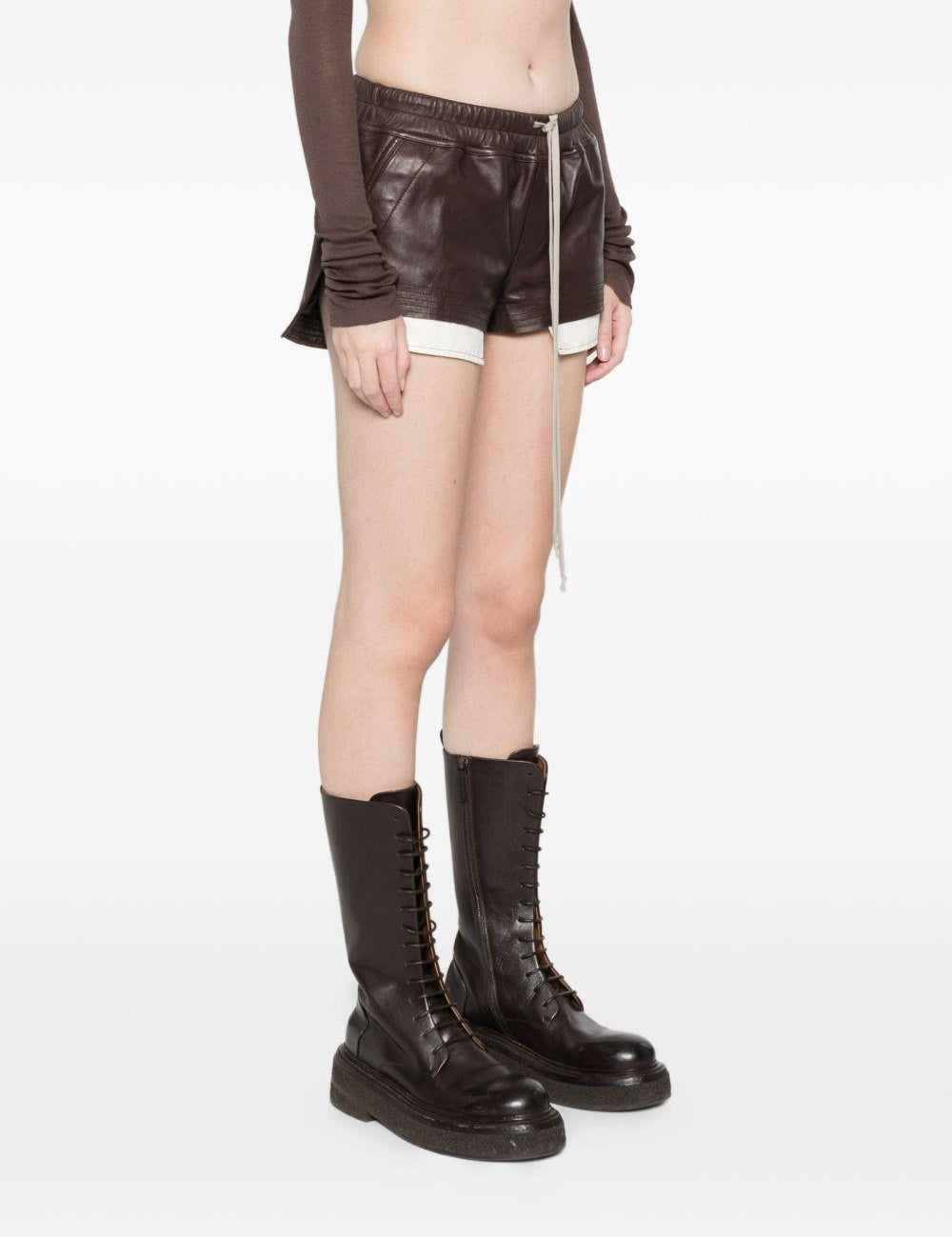 Pantaloncini con coulisse FOG BOXERS in marrone Rick owens - donna 