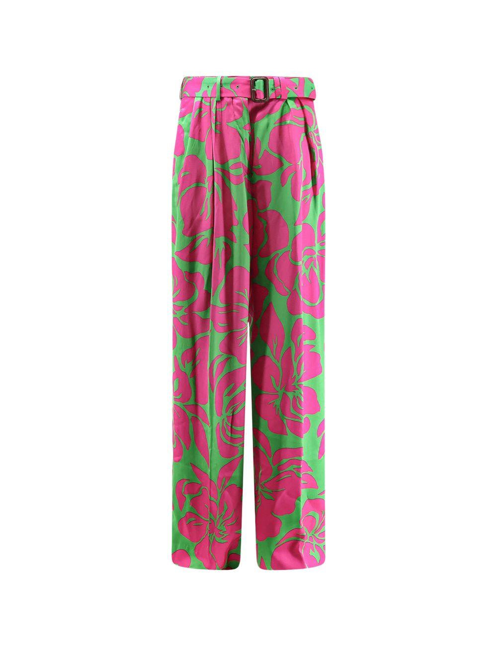 Pantaloni palazzo stampa floreale multicolor dries van noten - donna 