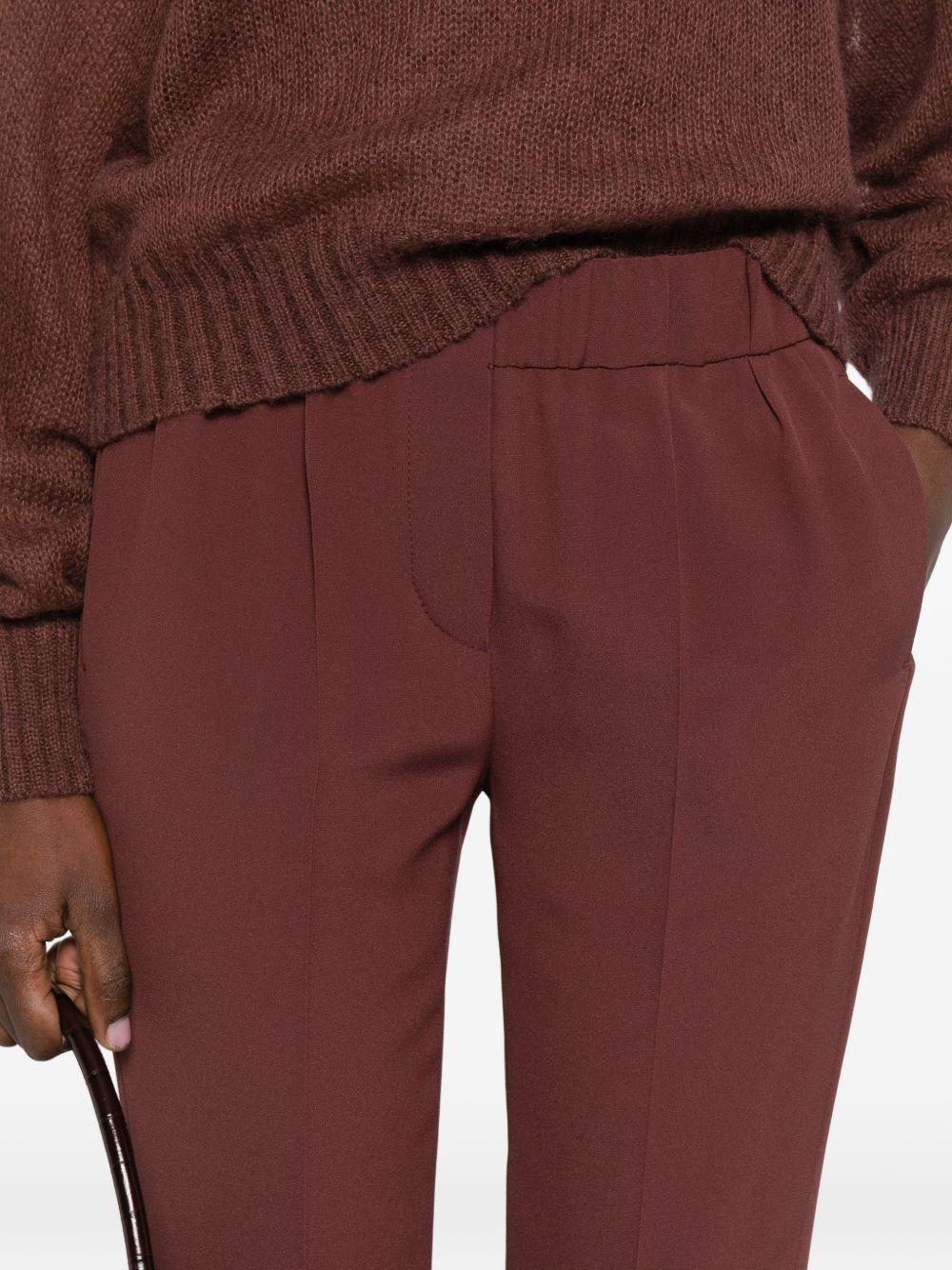 Pantaloni elasticizzati in marrone Brunello cucinelli - donna 