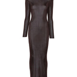 Abito a collo alto in marrone Self-portrait - donna 