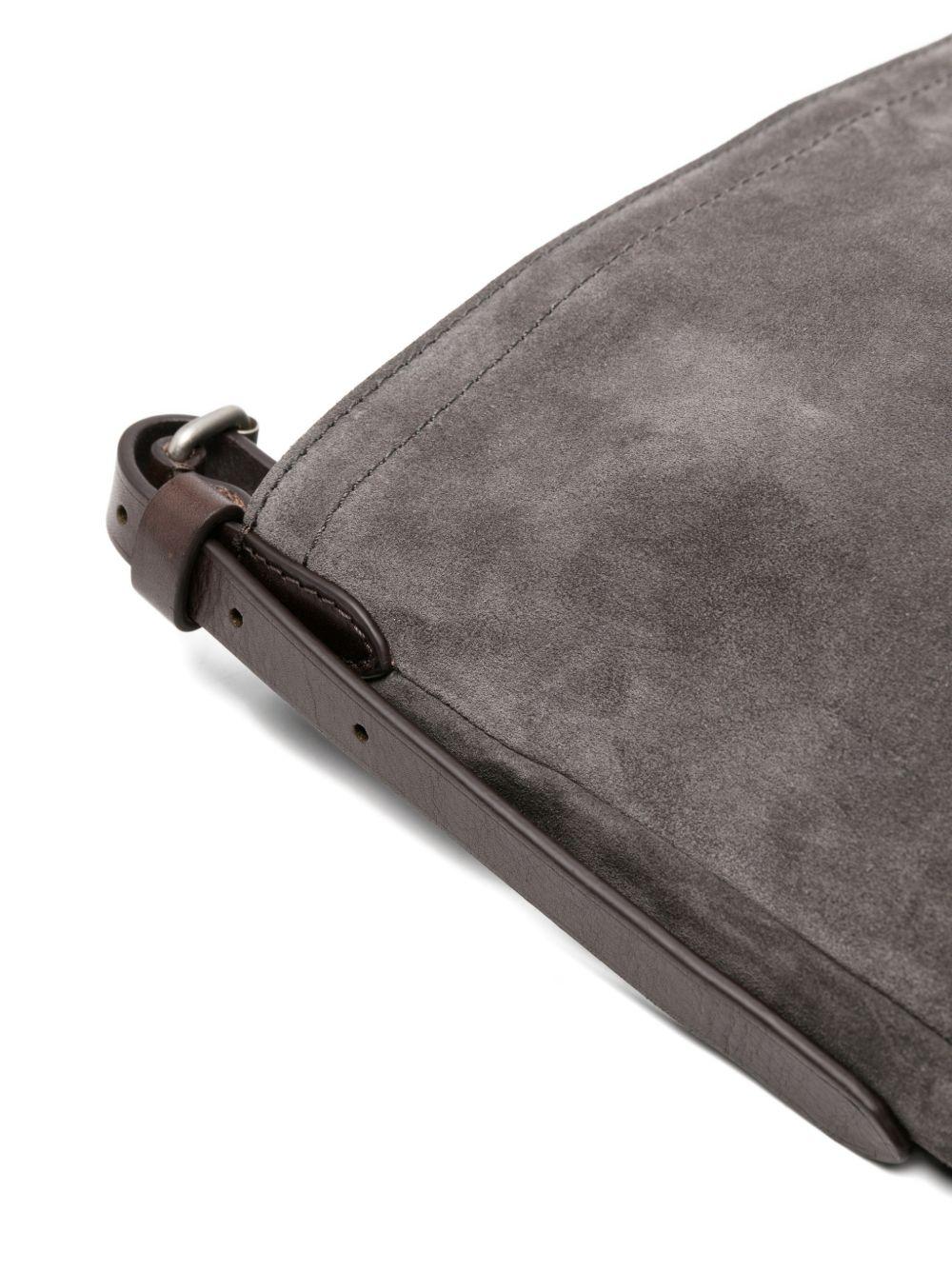 Borsa a tracolla in suede in grigio Dries van noten - donna 
