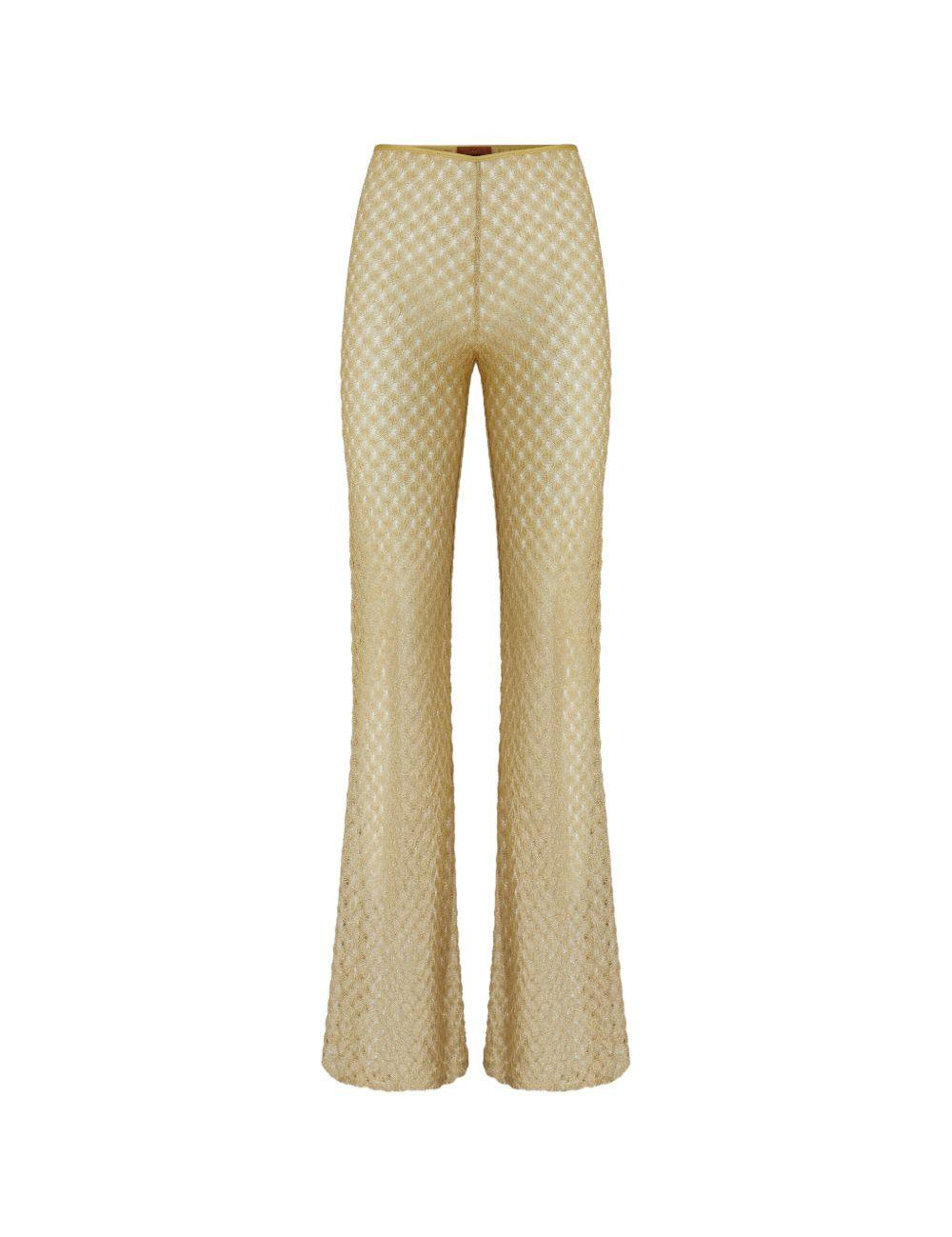 Pantaloni Raschel a gamba ampia in dorato Missoni - donna 