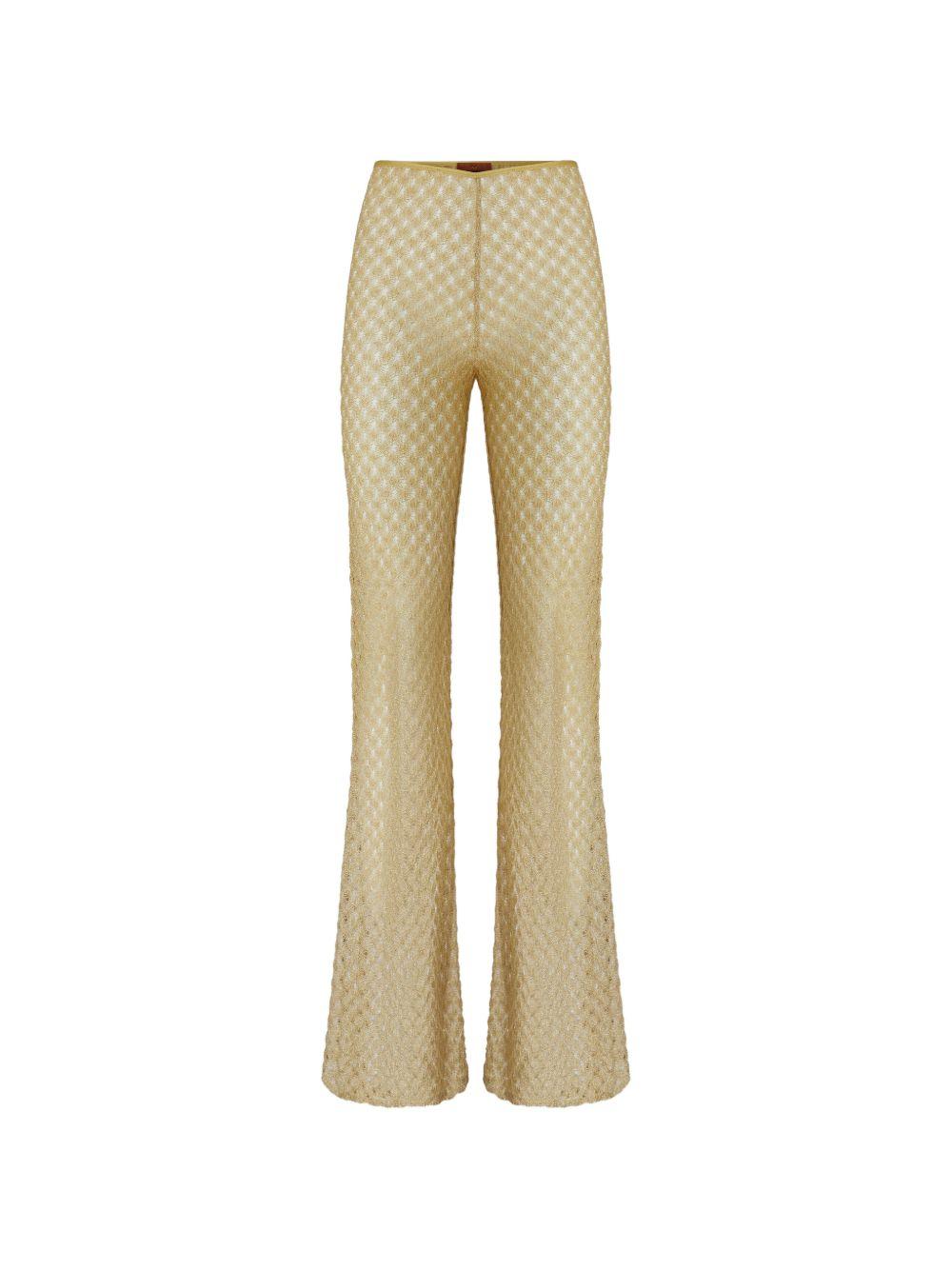 Pantaloni Raschel a gamba ampia in dorato Missoni - donna 