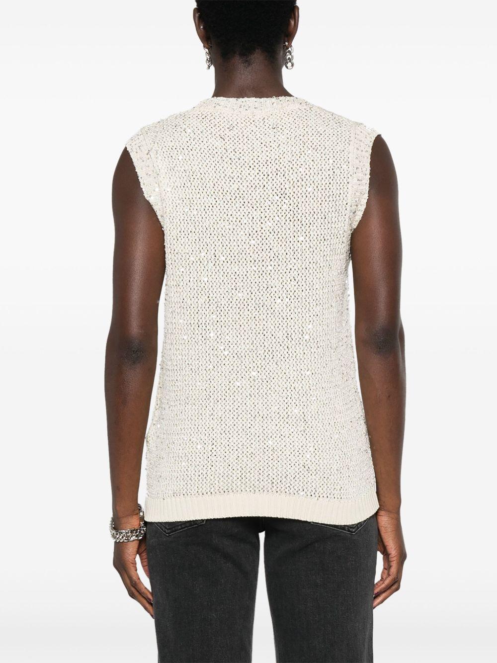 Top Melyssa con paillettes in bianco Golden goose - donna 