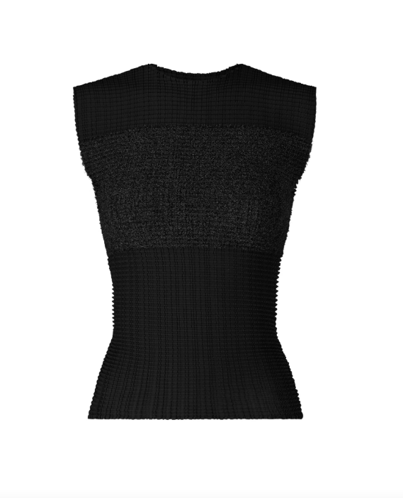 Top plisettato sheer in nero Issey Miyake - donna 