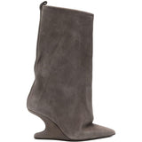 Stivali in pelle a punta in grigio Rick owens - donna 
