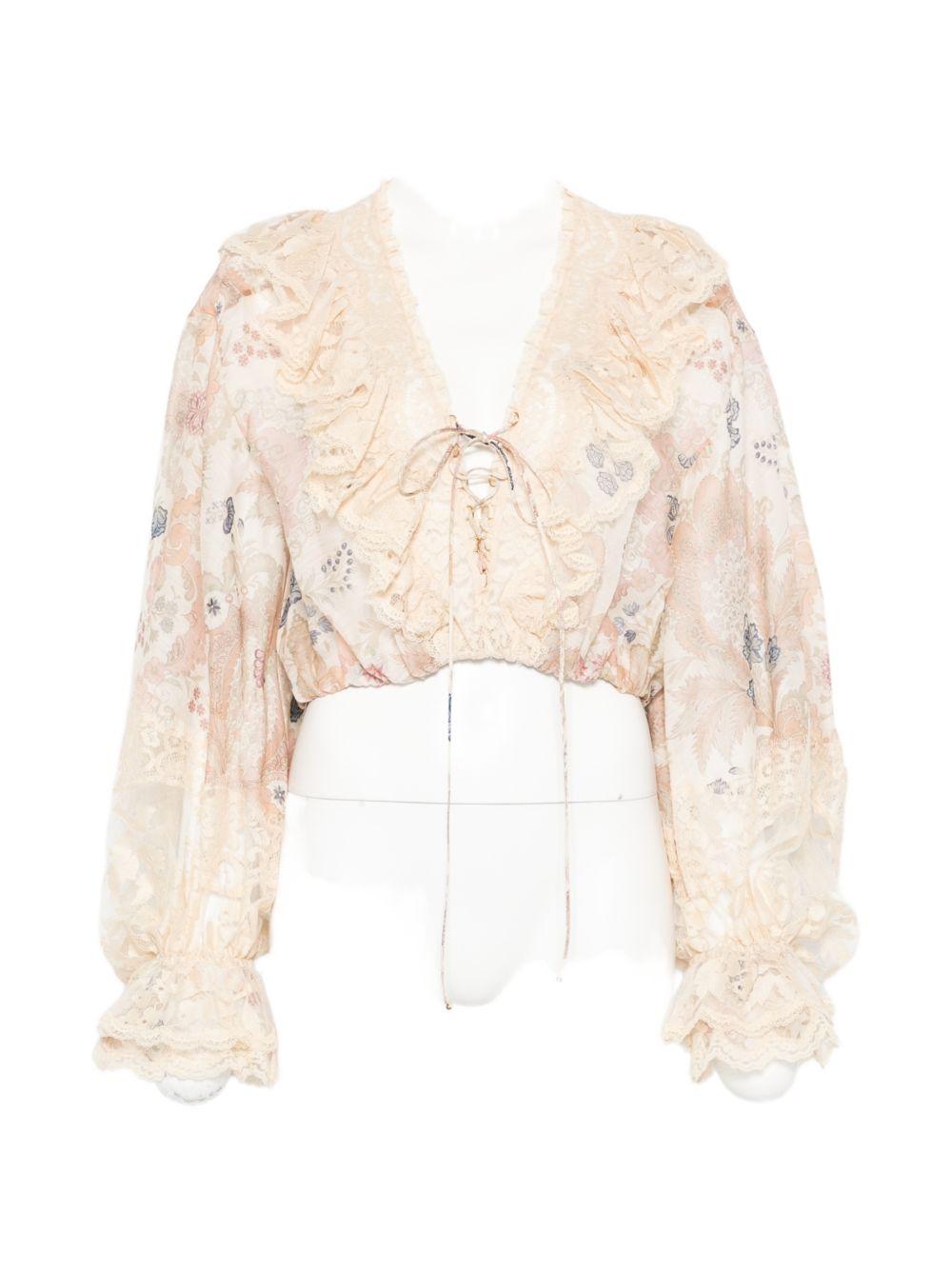 Blusa Rebellion con ruches multicolor Zimmermann - donna 