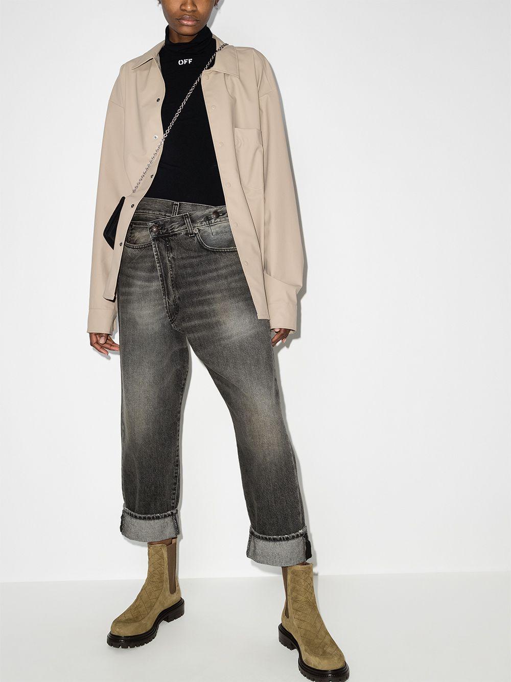Jeans Leyton con design a incrocio in nero R13 - donna 