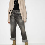 Jeans Leyton con design a incrocio in nero R13 - donna 