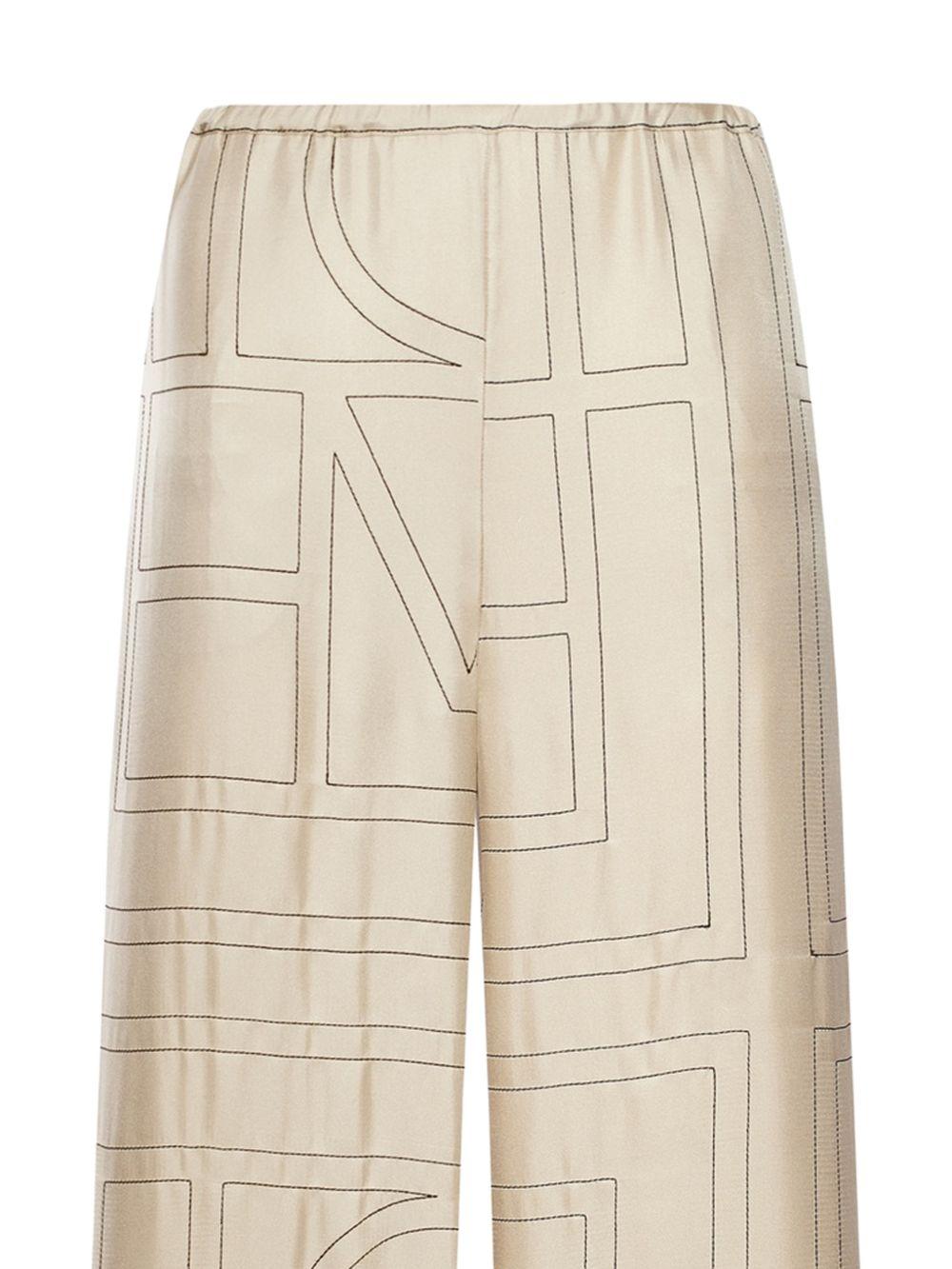 pantaloni pigiama in avorio toteme - donna 