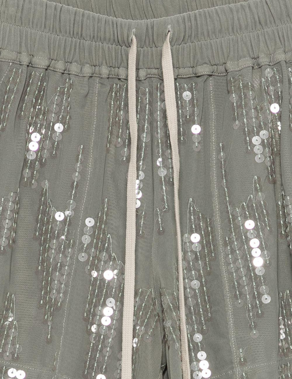 Pantaloncini con paillettes in verde Rick owens lilies - donna 