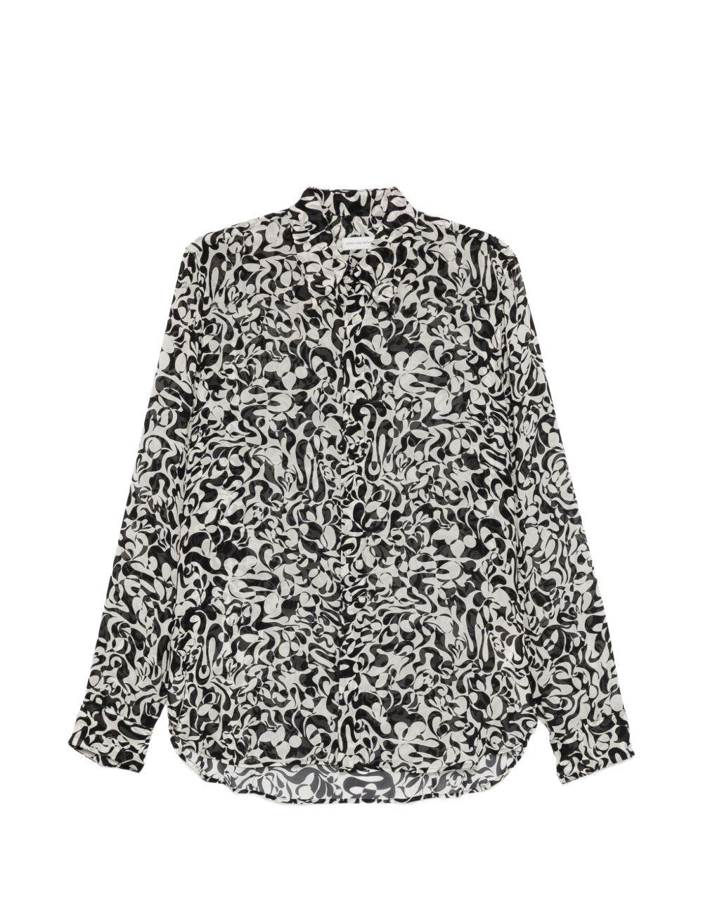 Camicia in viscosa carvies in nero Dries van noten - uomo 
