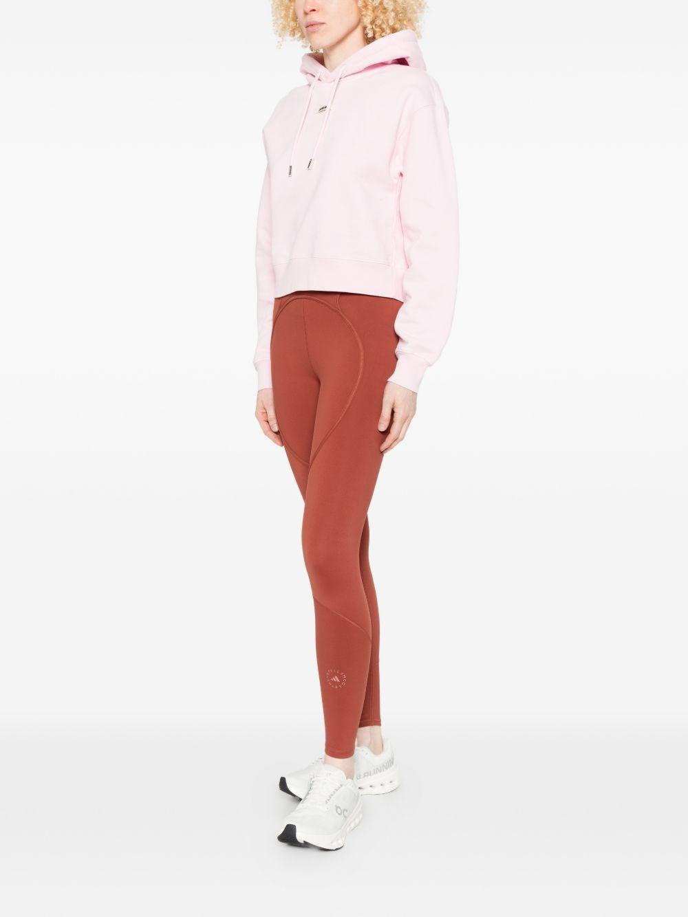 Leggings con logo in rosso terracotta Adidas by Stella Mc Cartney - donna 