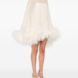 Abito mini con puume vegas in bianco Taller marmo - donna 