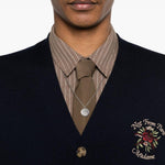 Cardigan con bottoni e ricamo di rose in blu Drole de monsieur - uomo 