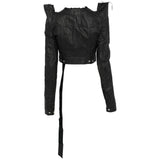 Giacca con frange crop in nero Rick owens drkshdw - donna 