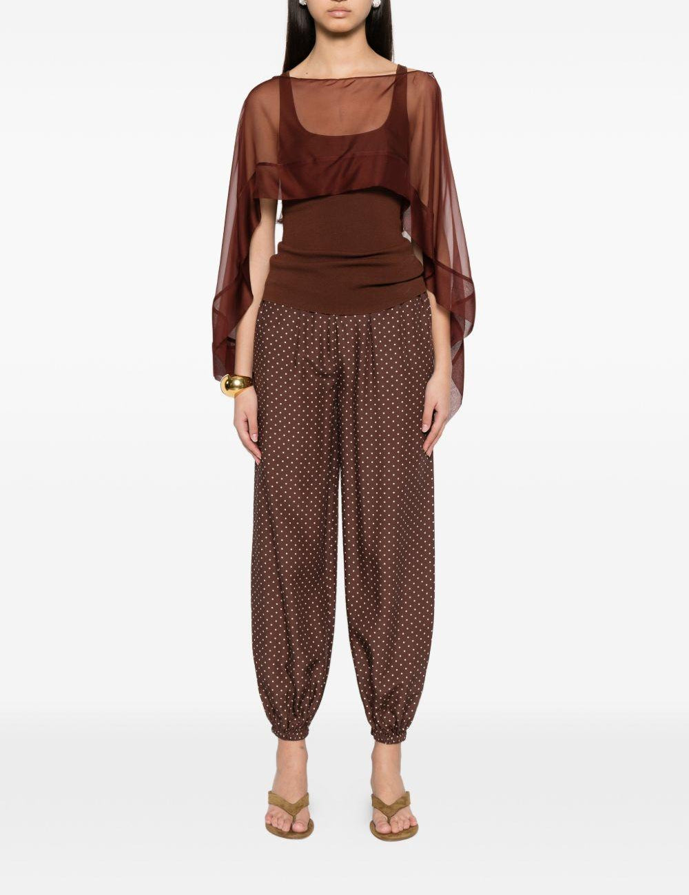 Mantello di seta trasparente in marrone Alberta ferretti - donna 