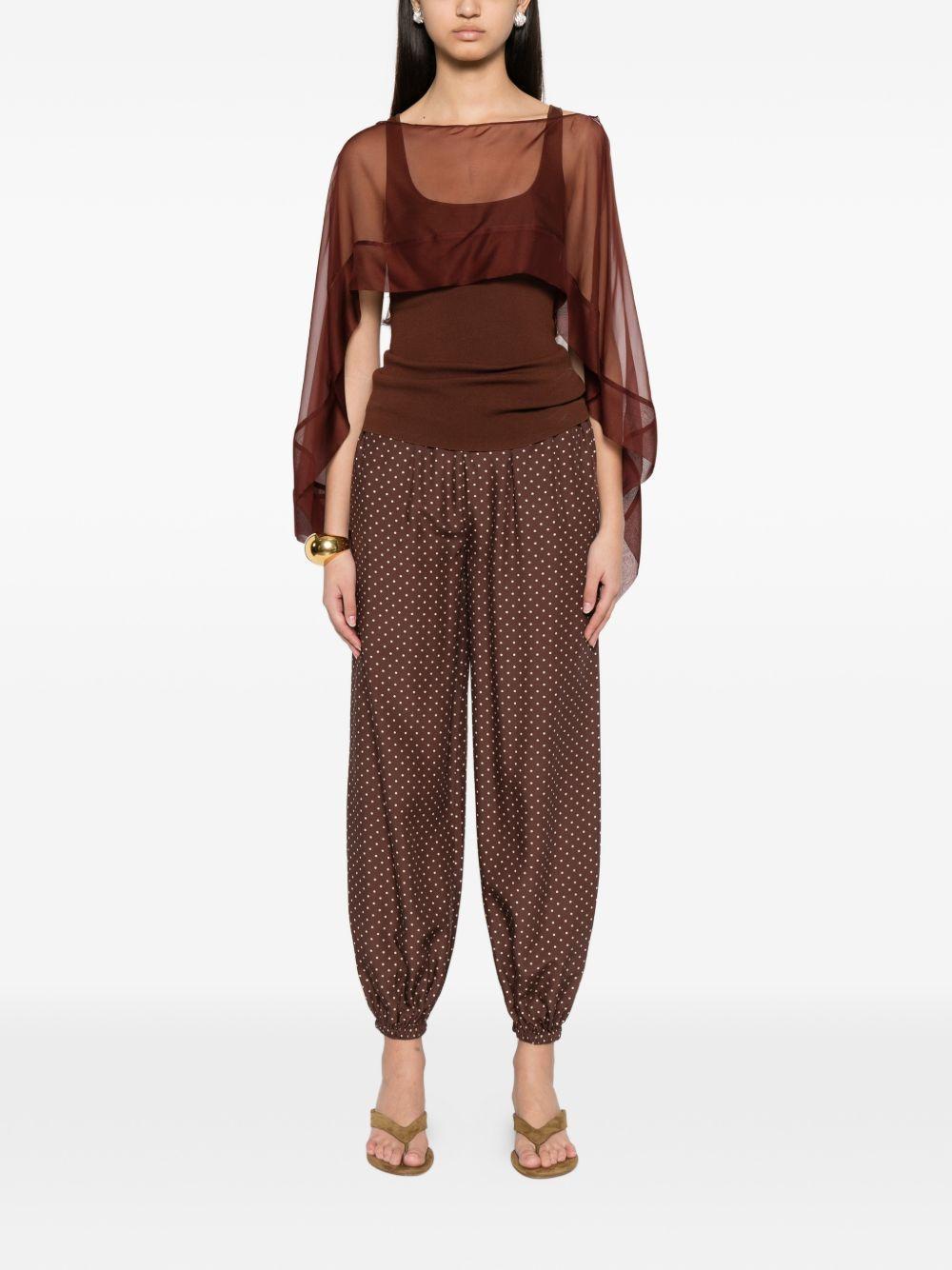 Mantello di seta trasparente in marrone Alberta ferretti - donna 