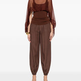 Mantello di seta trasparente in marrone Alberta ferretti - donna 