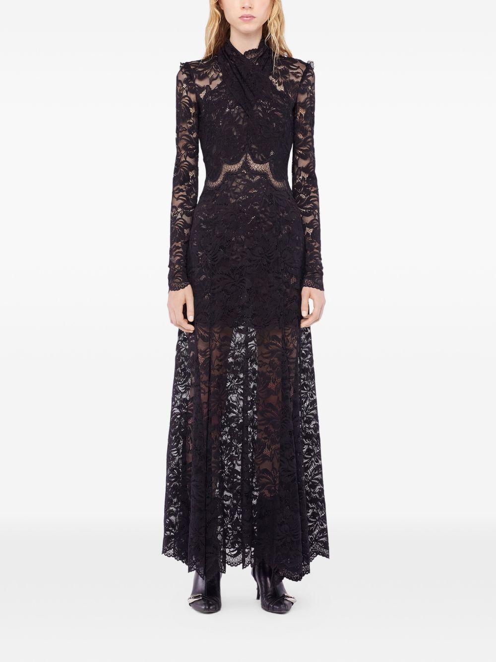 Abito lungo in pizzo nero Rabanne - donna 