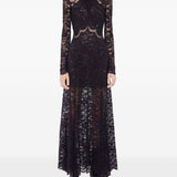 Abito lungo in pizzo nero Rabanne - donna 