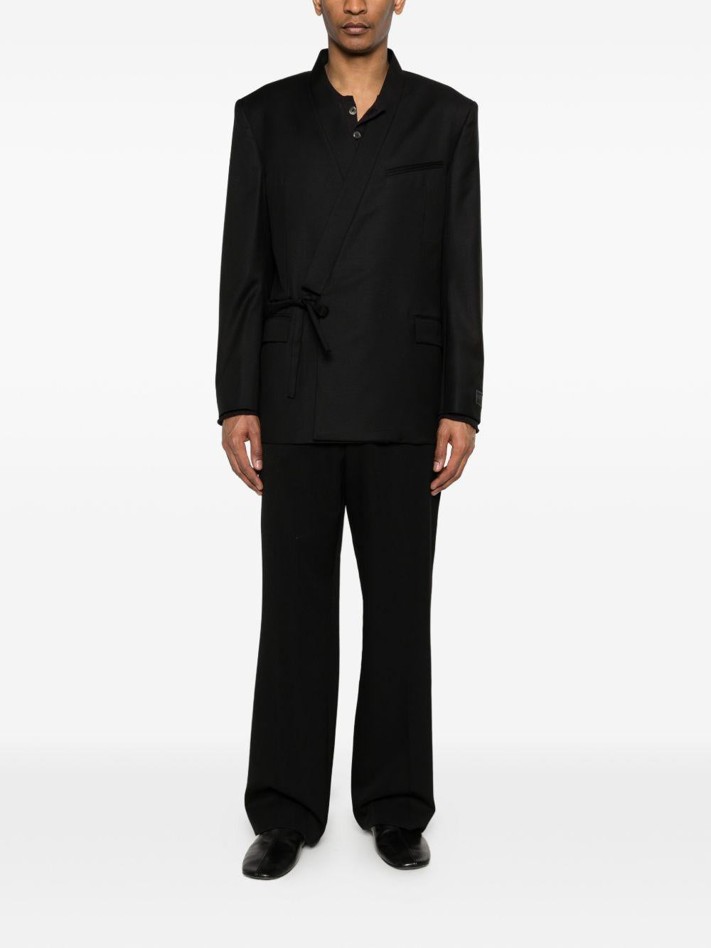 Blazer con chiusura a cravatta in nero Kenzo - uomo 