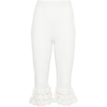 Pantaloni a coste con dettaglio all'uncinetto in bianco Ganni - donna 