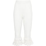 Pantaloni a coste con dettaglio all'uncinetto in bianco Ganni - donna 