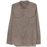 Camicia con tasche sul petto in marrone Rick owens - uomo 