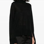 Maglione a collo alto con spacchi in nero Toteme - donna 