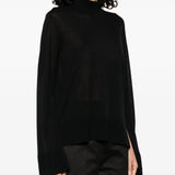 Maglione a collo alto con spacchi in nero Toteme - donna 