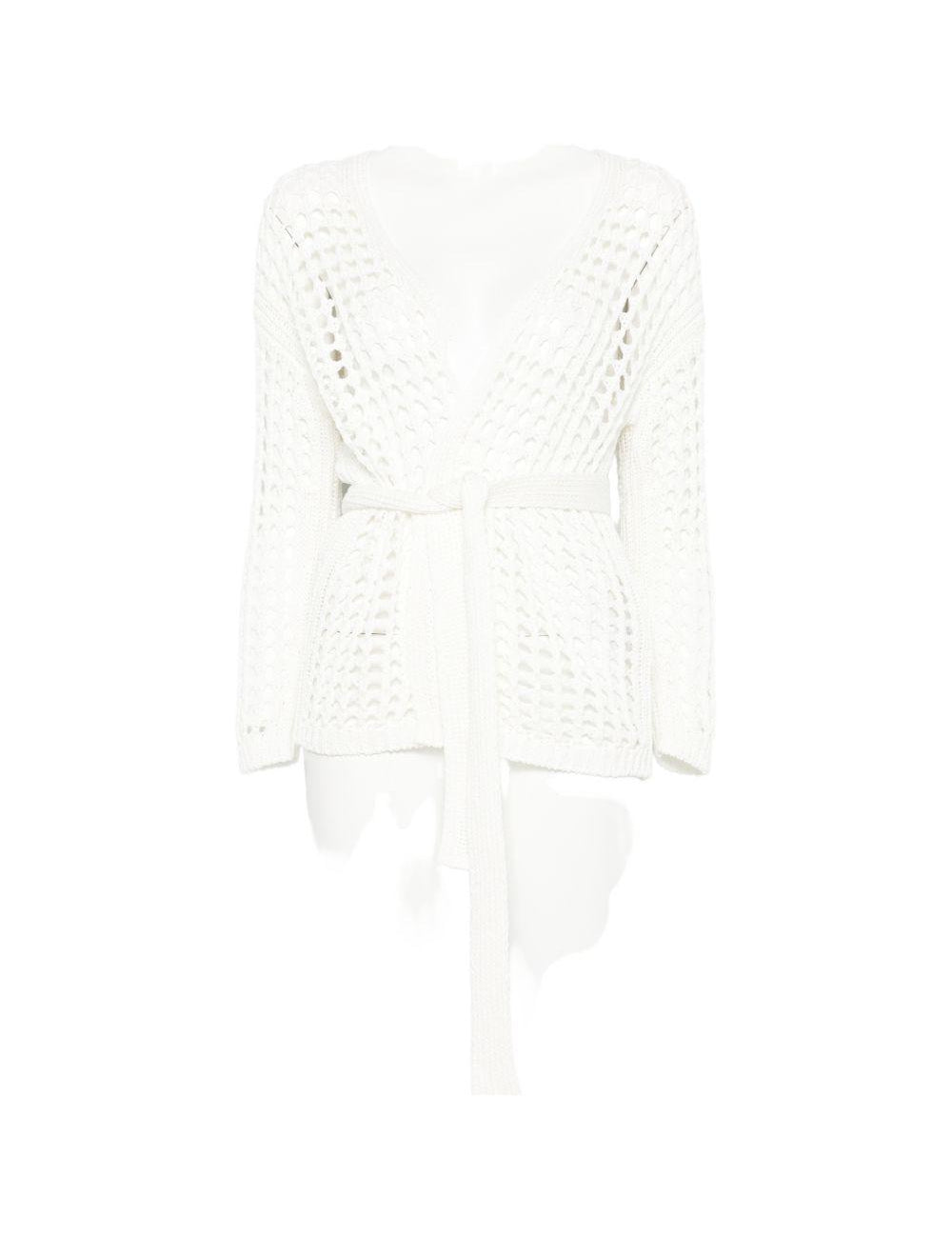 Cardigan a portafoglio Gelo in cotone in bianco Maxmara - donna 