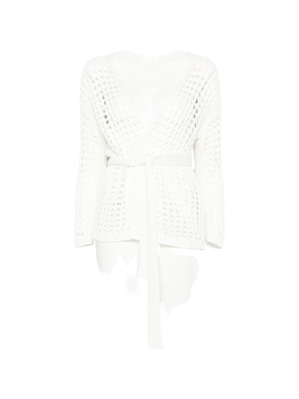 Cardigan a portafoglio Gelo in cotone in bianco Maxmara - donna 