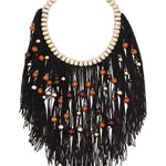 Collana con frange di perline in oro e nero Rosantica - donna 