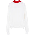 Polo con ricamo in bianco e rosso SHUSHU/TONG - donna 