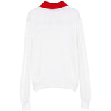 Polo con ricamo in bianco e rosso SHUSHU/TONG - donna 