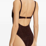 Costume da bagno con scollo quadrato in marrone Oséree - donna 