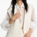 Gilet senza tasche in bianco Brunello cucinelli - donna 