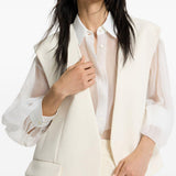 Gilet senza tasche in bianco Brunello cucinelli - donna 