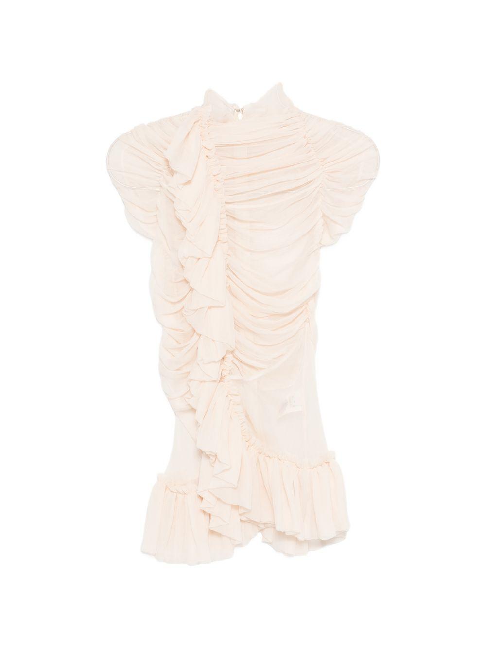 Top in seta Chuchu plissettato in rosa cipria Dries van noten - donna 