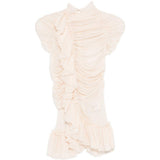 Top in seta Chuchu plissettato in rosa cipria Dries van noten - donna 