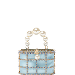 Borsa con cristalli mini holli in celeste Rosantica - donna 