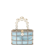 Borsa con cristalli mini holli in celeste Rosantica - donna 